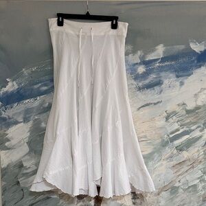 100% Cotton White A-Line Women's Skirt